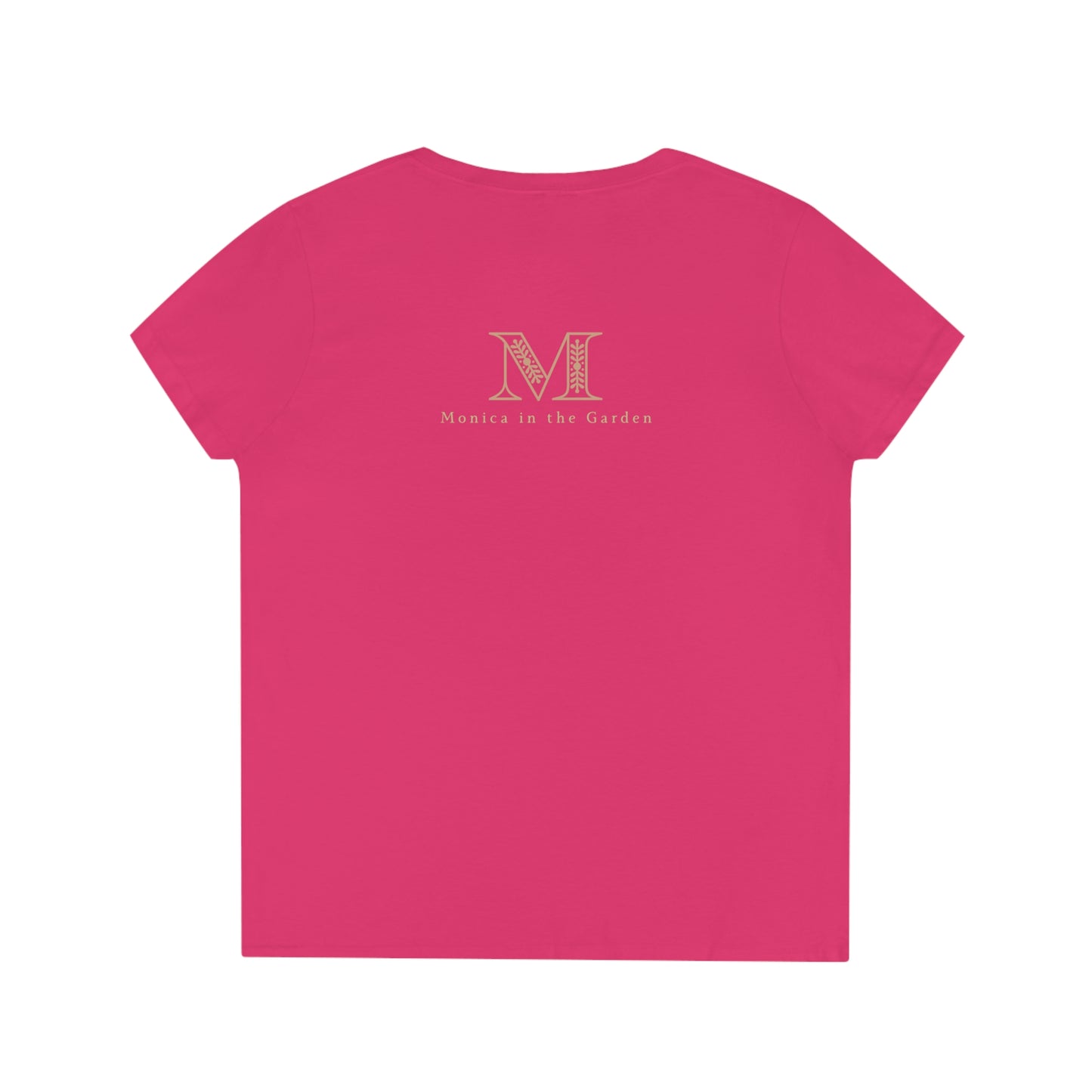 Ladies' V-Neck T-Shirt - Heliconia Pink