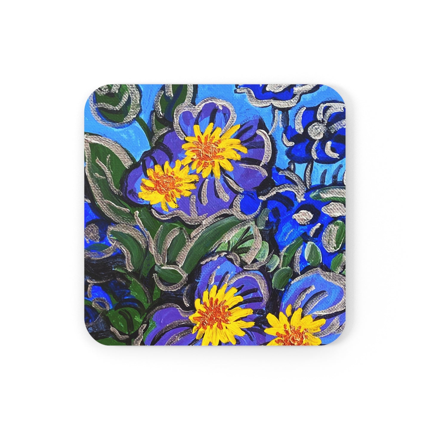 Corkwood Coaster Set - The Happy Blues