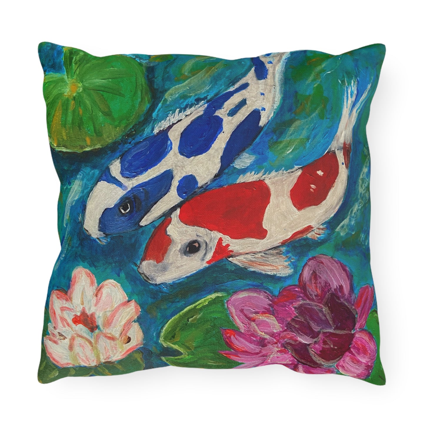 Outdoor Pillows - Coi Fish and Lilies