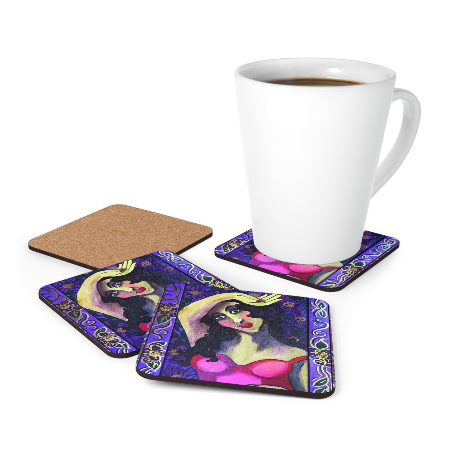 Corkwood Coaster Set - Violeta