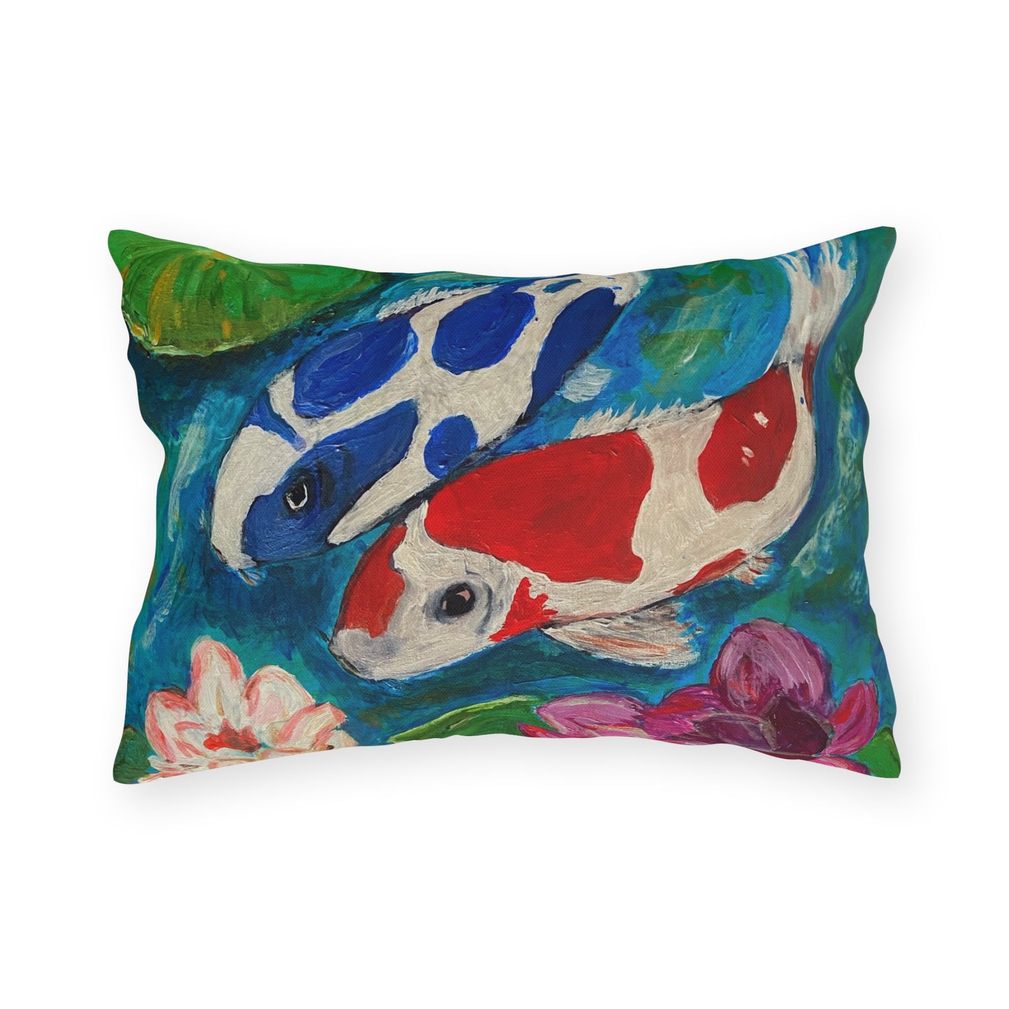 Outdoor Pillows - Coi Fish and Lilies