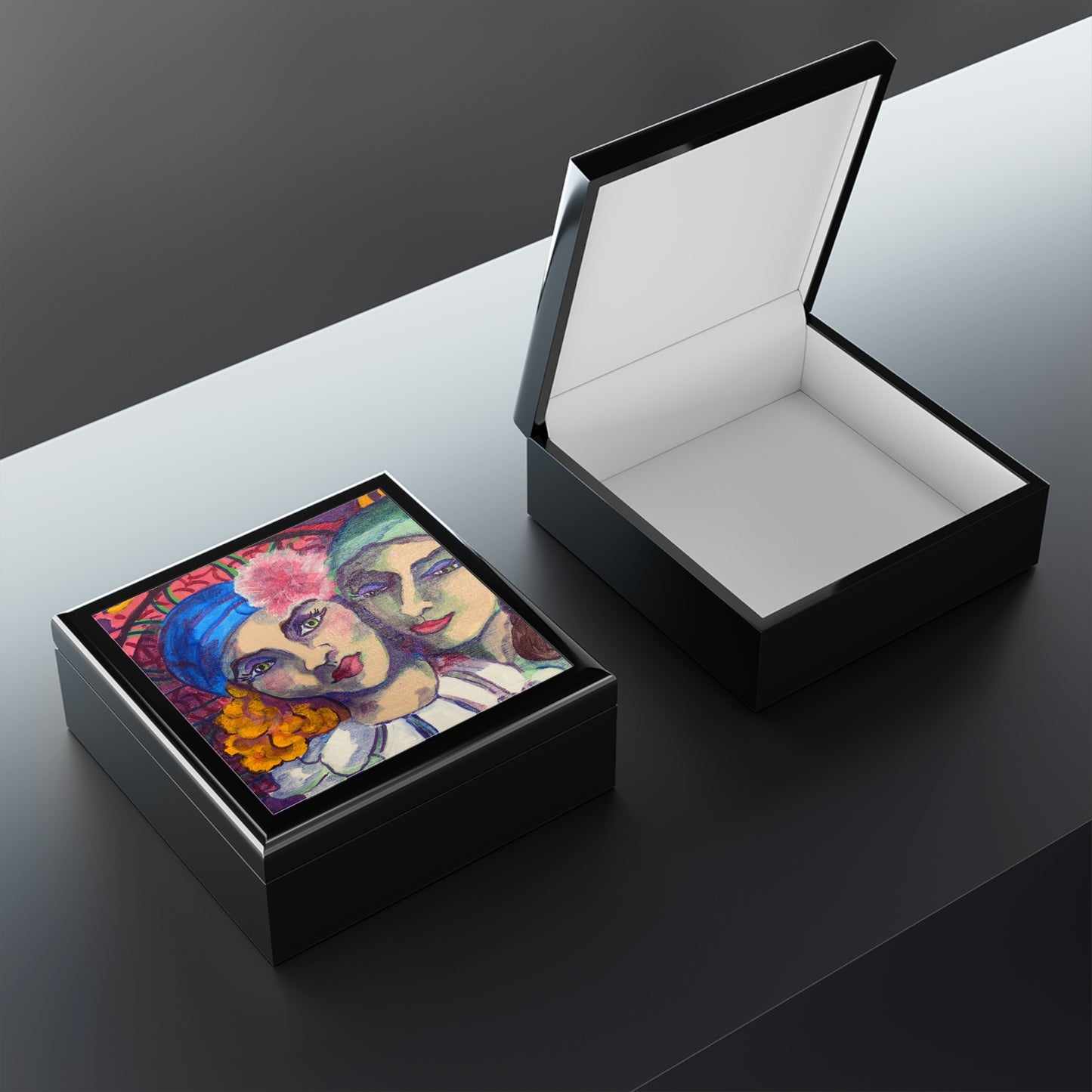 Jewelry and Keepsake Box - Pierrot & Columbina #2
