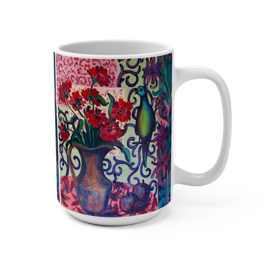Ceramic Mug  - "Green Parrot"
