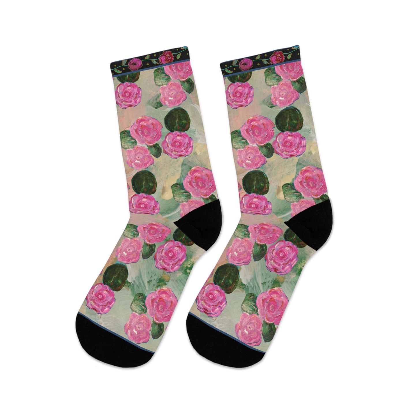 Eco-Friendly Socks - Pink Waterlillies