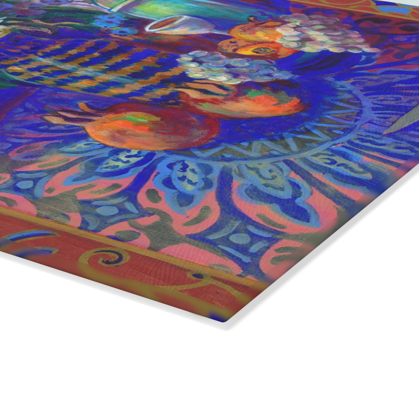 Tempered Glass Cutting Board "Kitchen Zinneas"