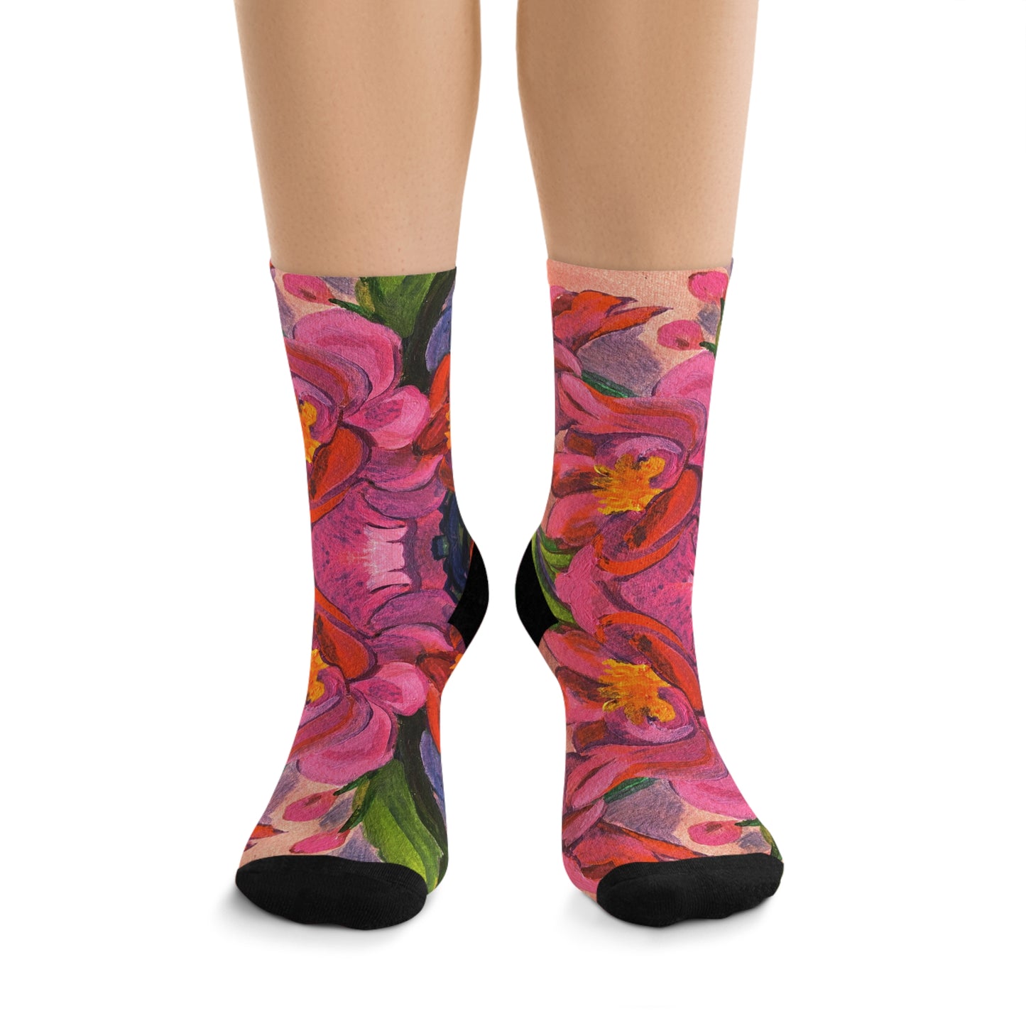 Crew Socks - Pink Magnolias