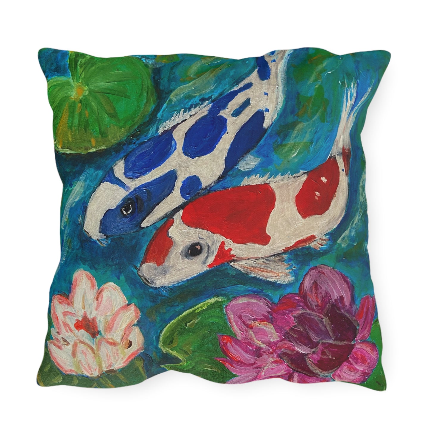 Outdoor Pillows - Coi Fish and Lilies