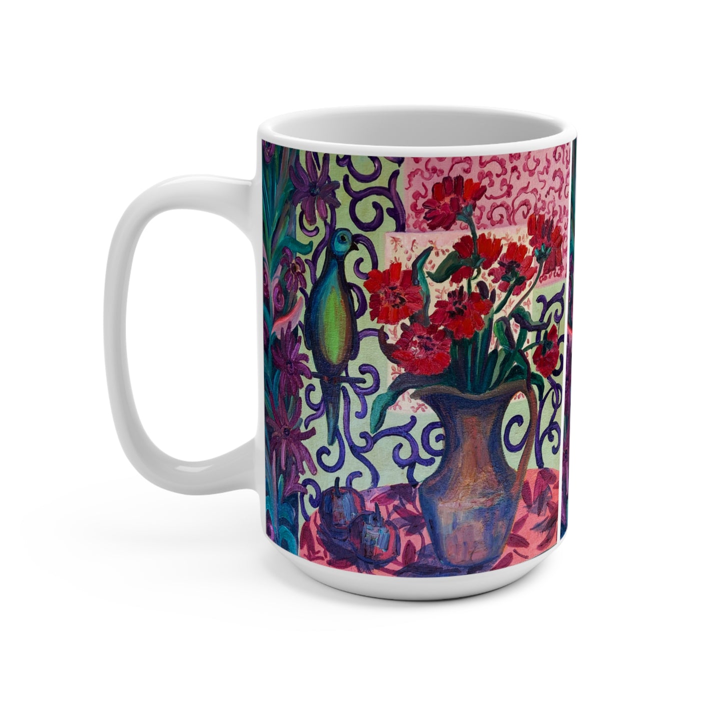 Ceramic Mug  - "Green Parrot"