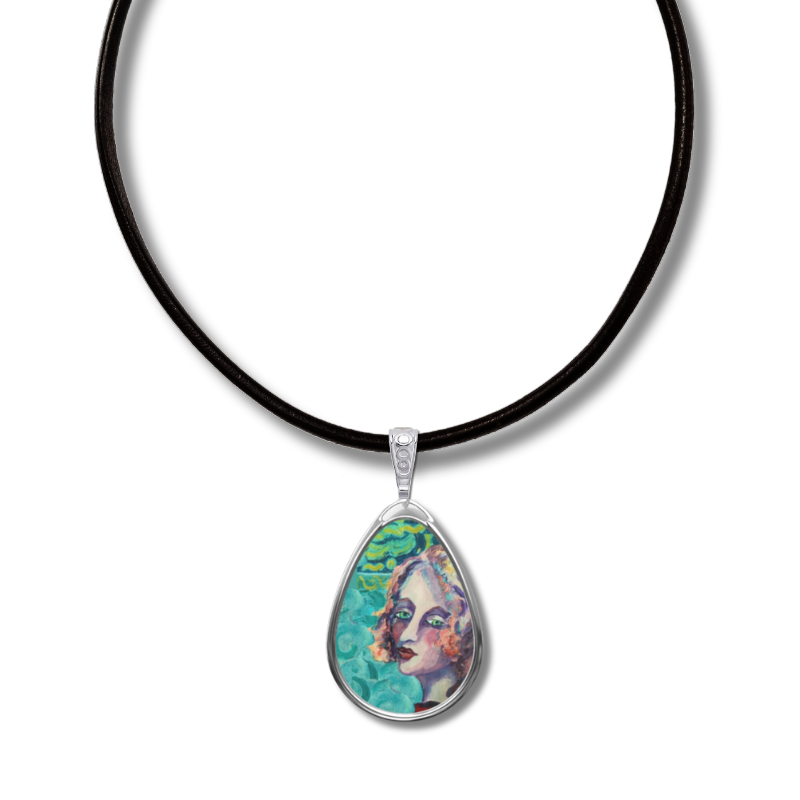 Oval Pendant - "1930's Girl"