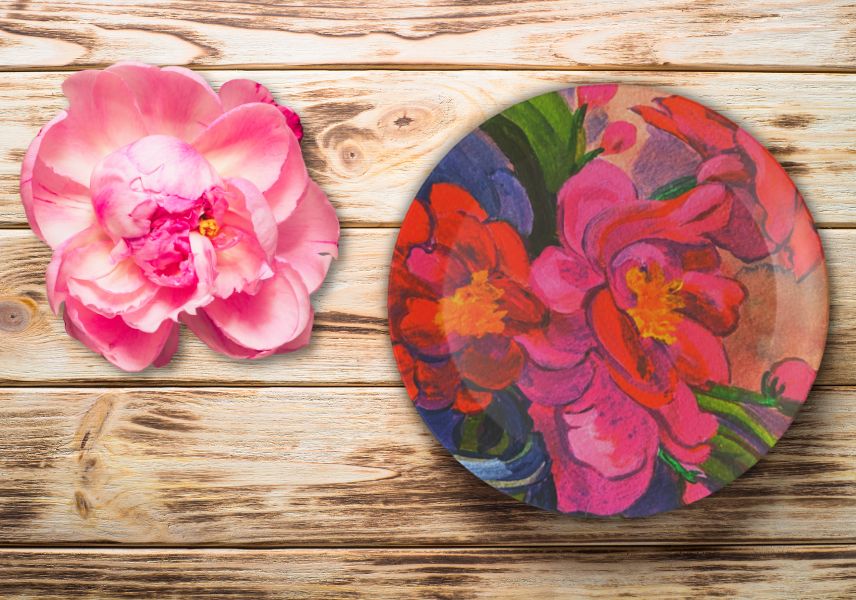 Melamine Plates - Pink Magnolias