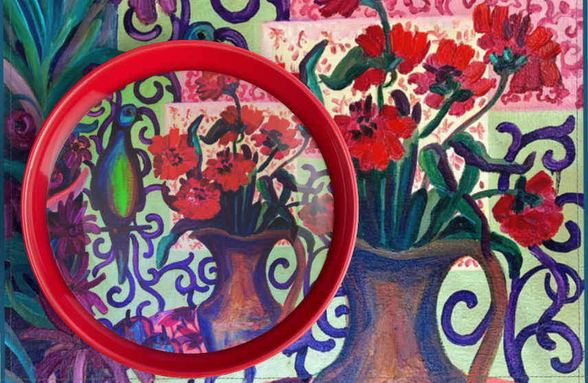 Melamine Plates - "Green Parrot"