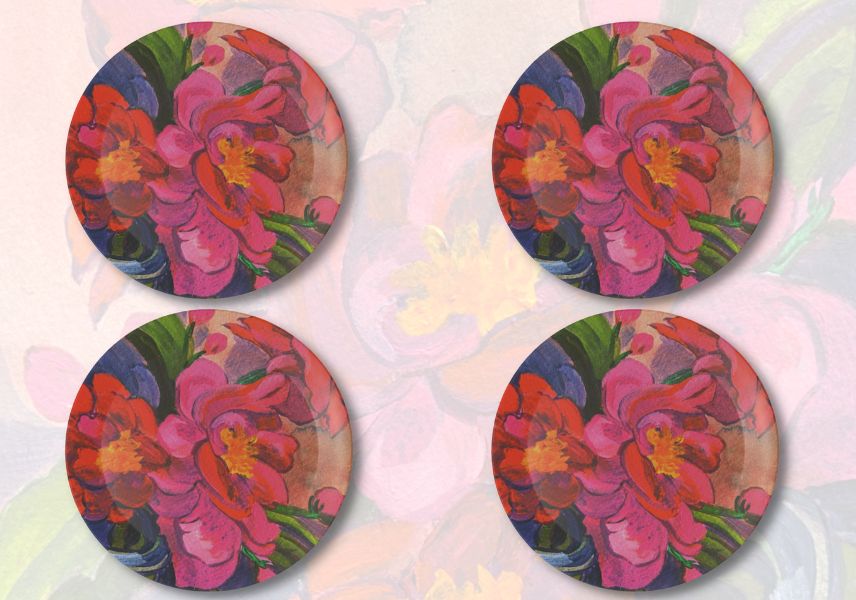 Melamine Plates - Pink Magnolias