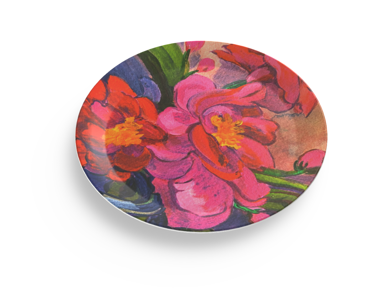 Melamine Plates - Pink Magnolias
