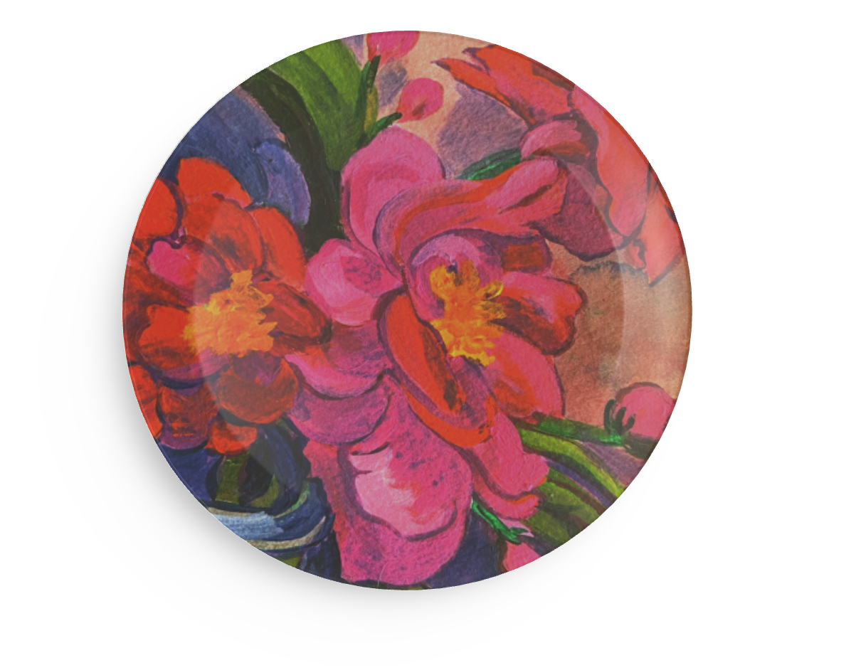 Melamine Plates - Pink Magnolias