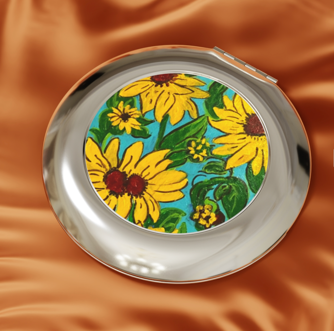 Compact Travel Mirror - Sunflowers