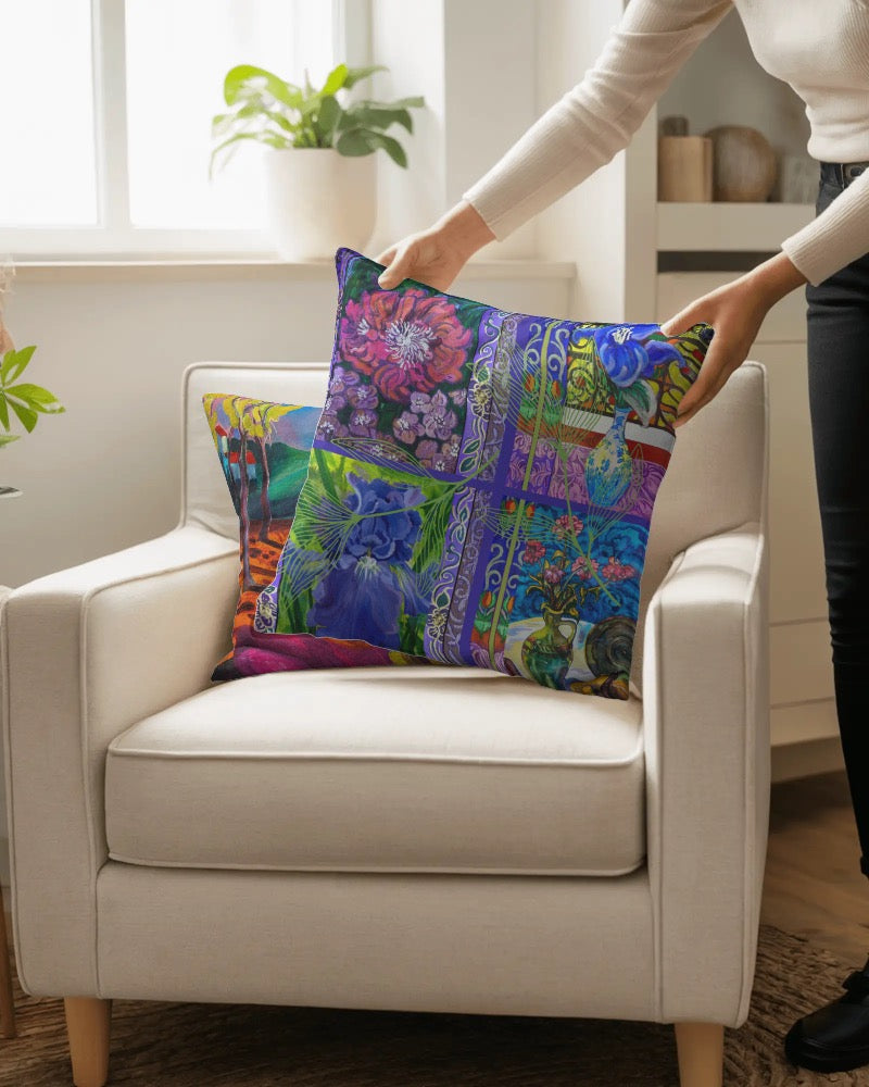 Decorative Pillow - Vases and Flowers