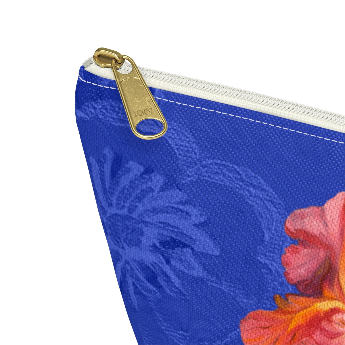 Perfect Pouch "Pink Iris on Blue"