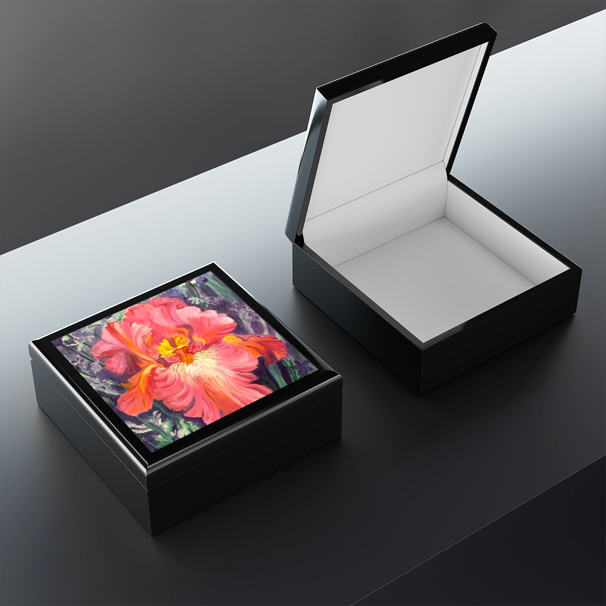 Jewelry and Keepsake Box "Pink Iris"