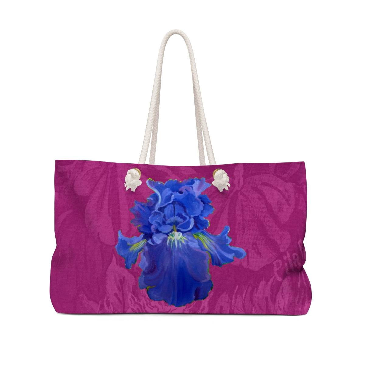 Weekender Bag "Blue Iris on Pink"