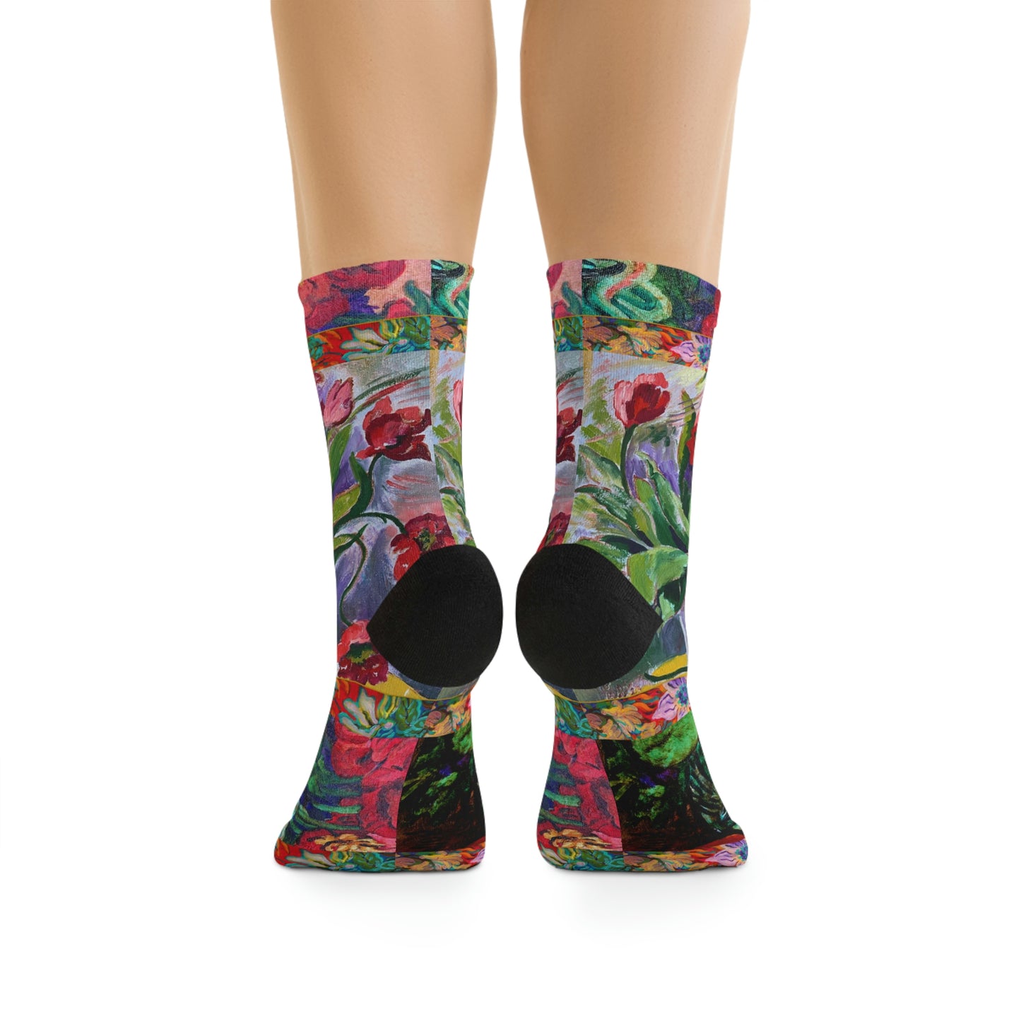 Crew Socks - Bright Poppies