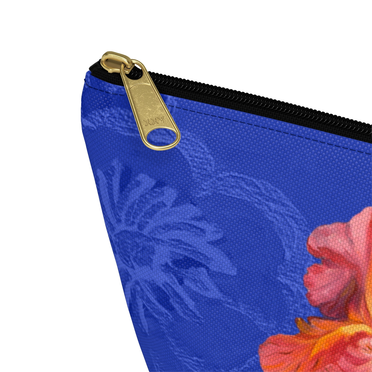 Perfect Pouch "Pink Iris on Blue"
