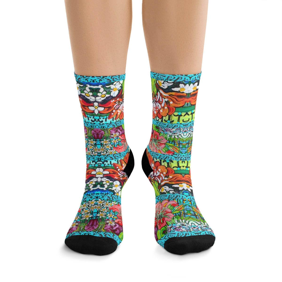 Crew Socks - "Winter Amaryllis"