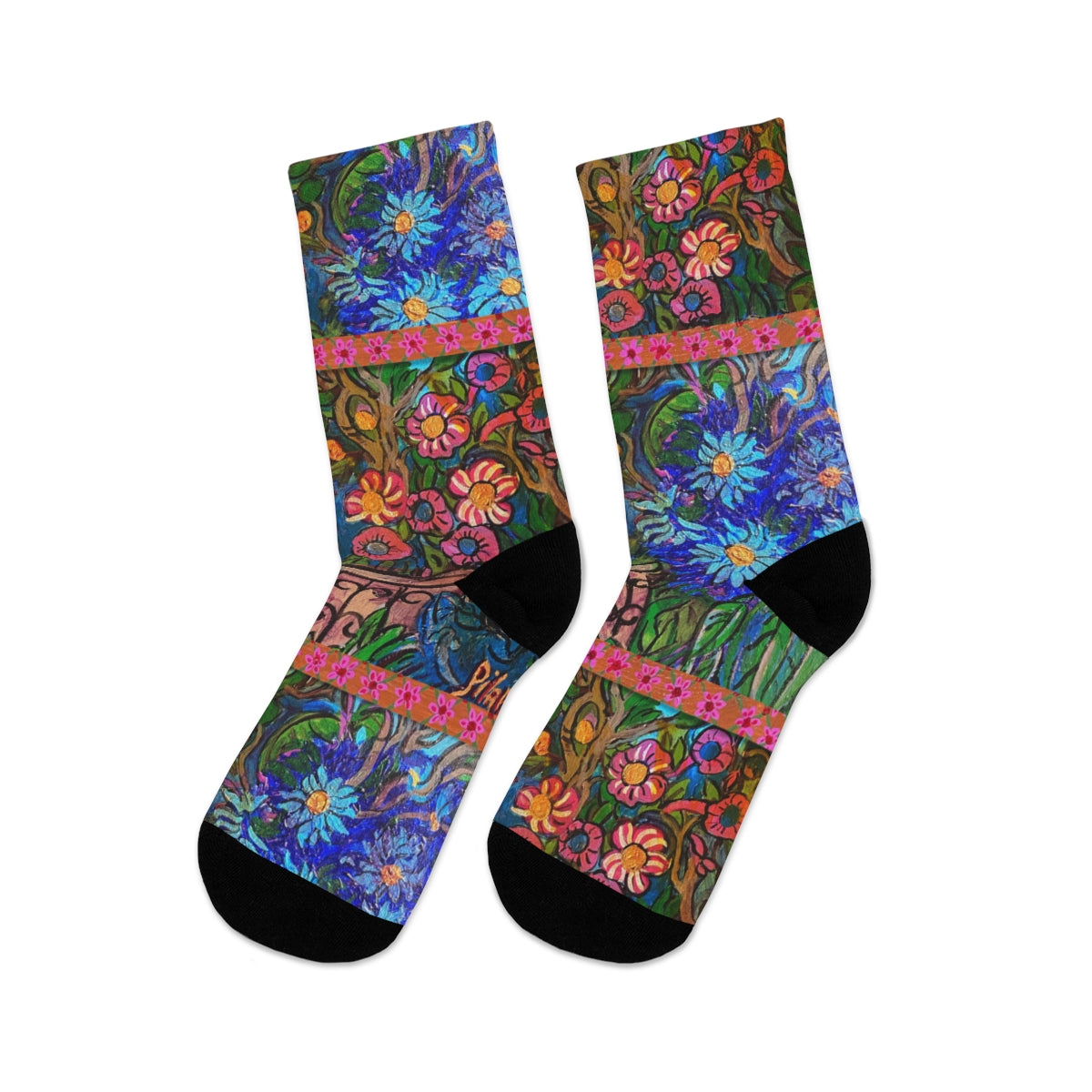 Crew Socks - "Flower Riot"