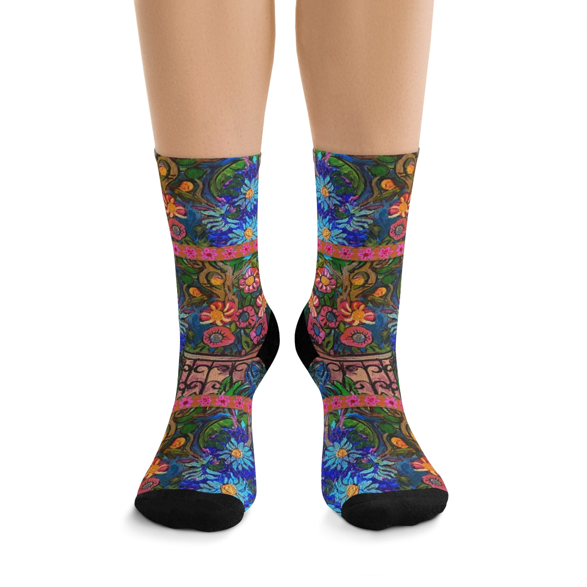 Crew Socks - "Flower Riot"