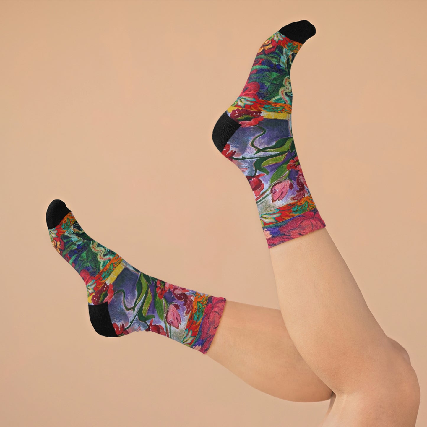 Crew Socks - Bright Poppies