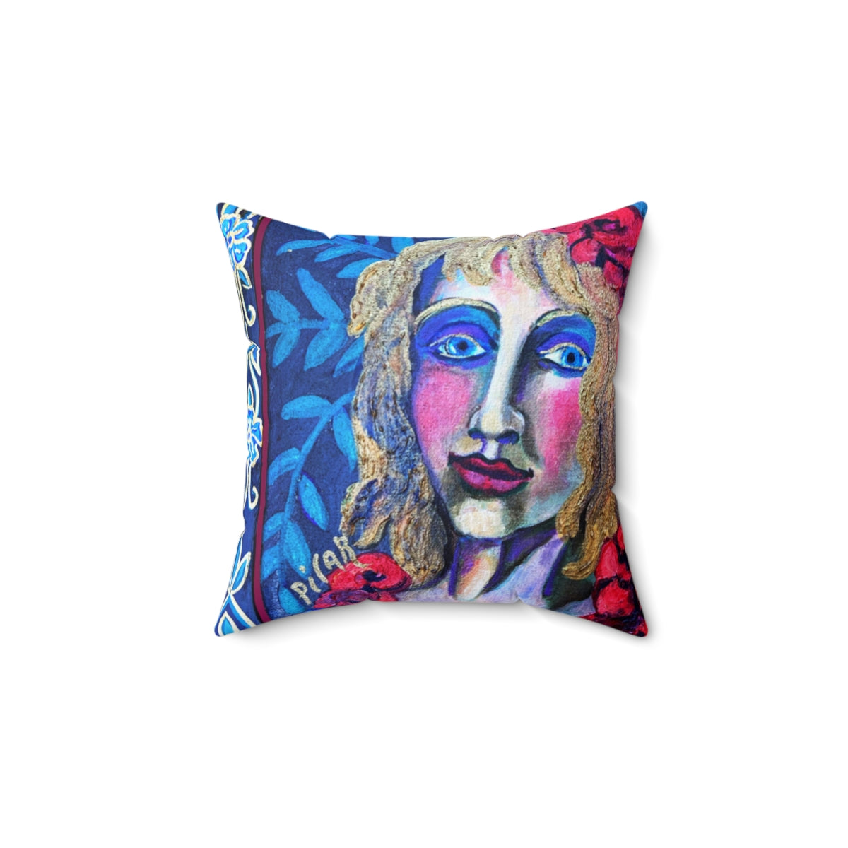 Decorative Pillow: "Columbina with Roses"