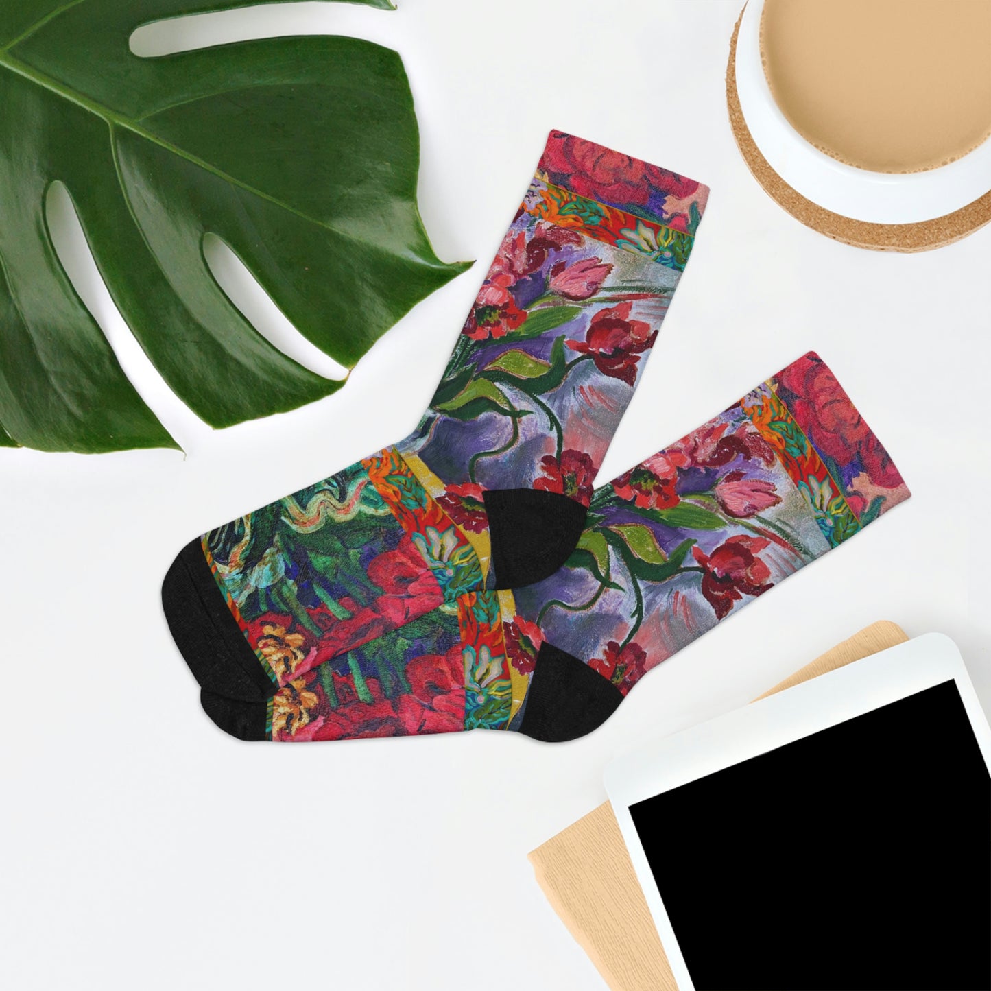 Crew Socks - Bright Poppies