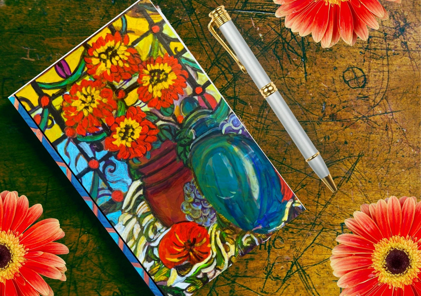 Case-bound Journal, "Kitchen Zinneas"
