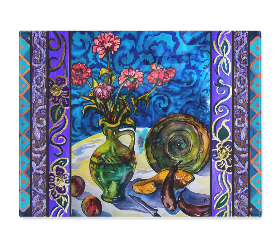 Custom Fabric Placemat "Green Vase"