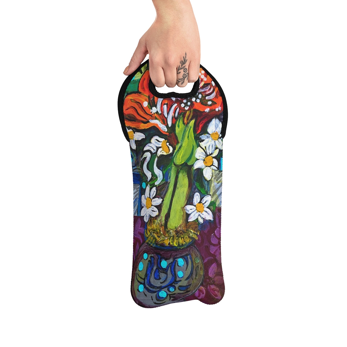 Wine Tote Bag - Christmas Amaryllis