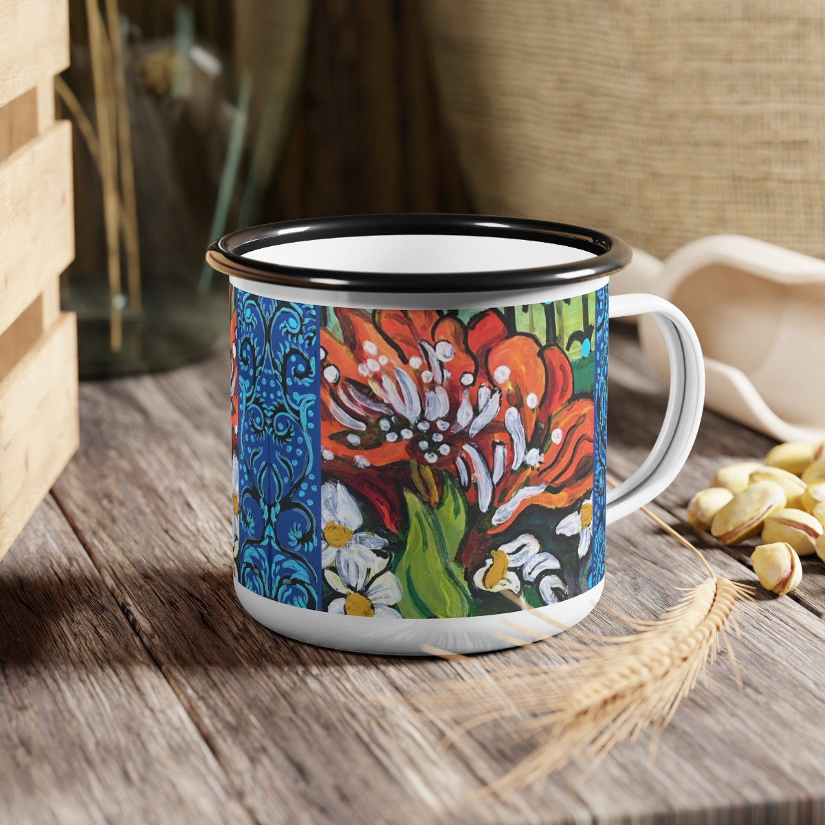 Enamel Camp Cup "Winter Amaryllis"