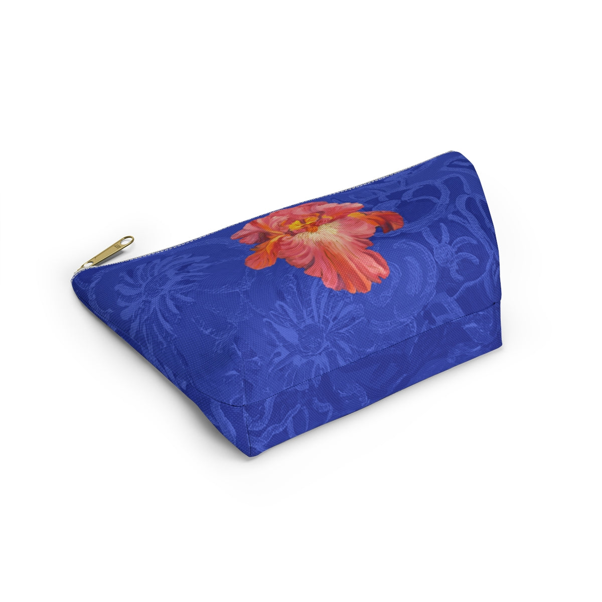 Perfect Pouch "Pink Iris on Blue"