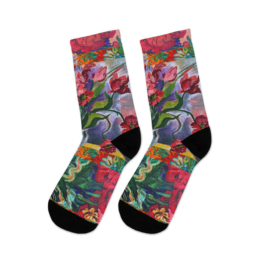 Crew Socks - Bright Poppies