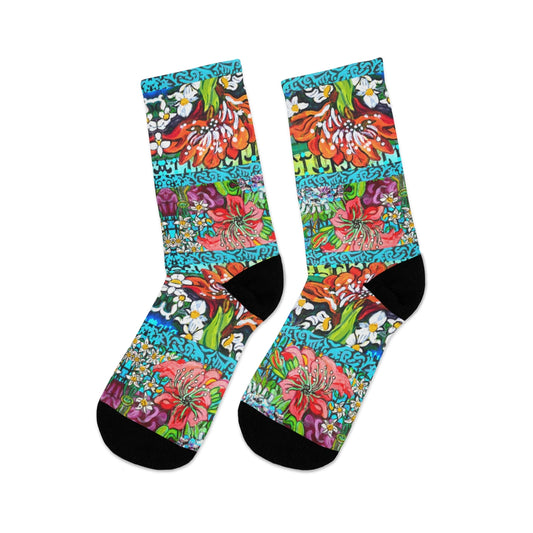 Crew Socks - "Winter Amaryllis"