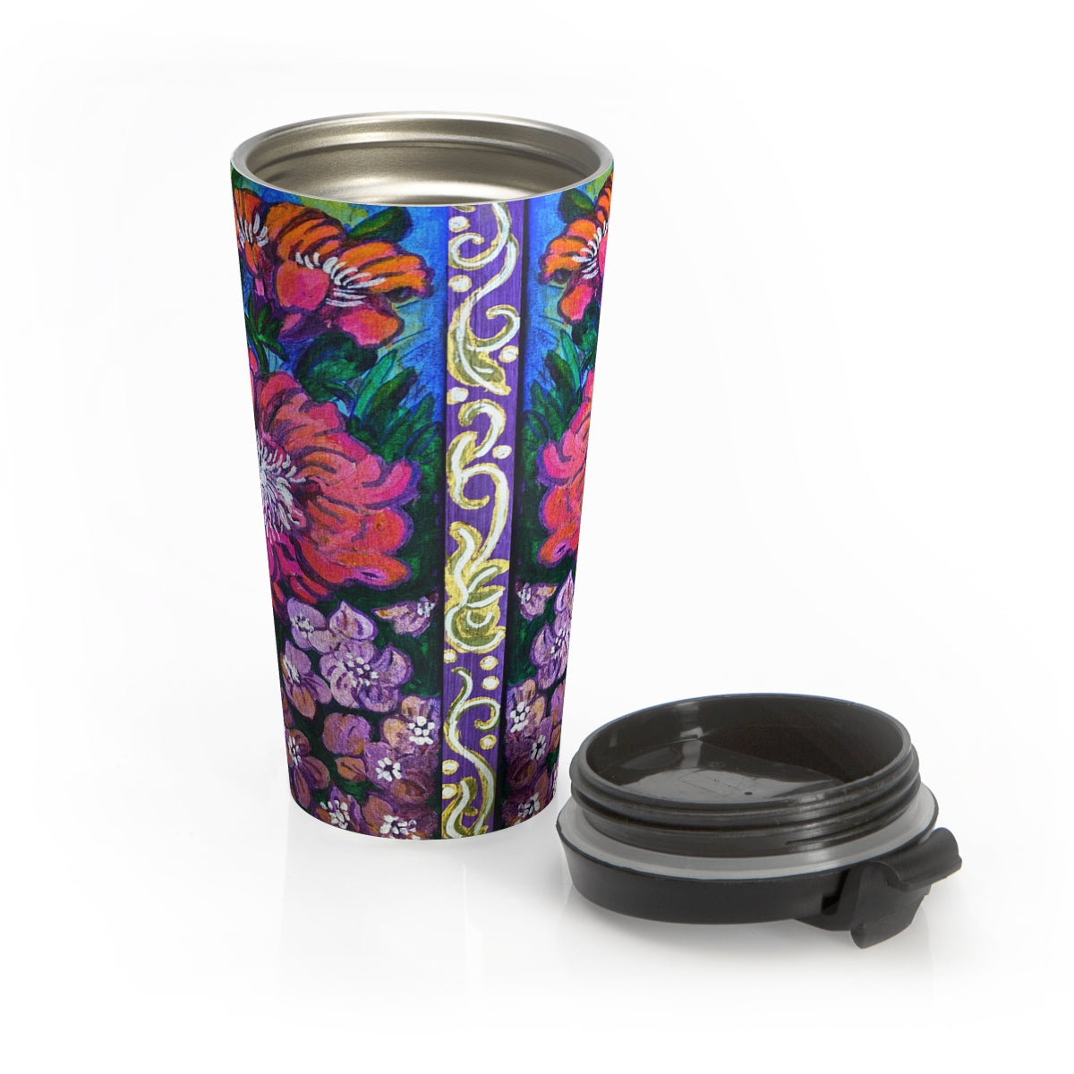 Travel Mug in Stainless Steel "The Garden"