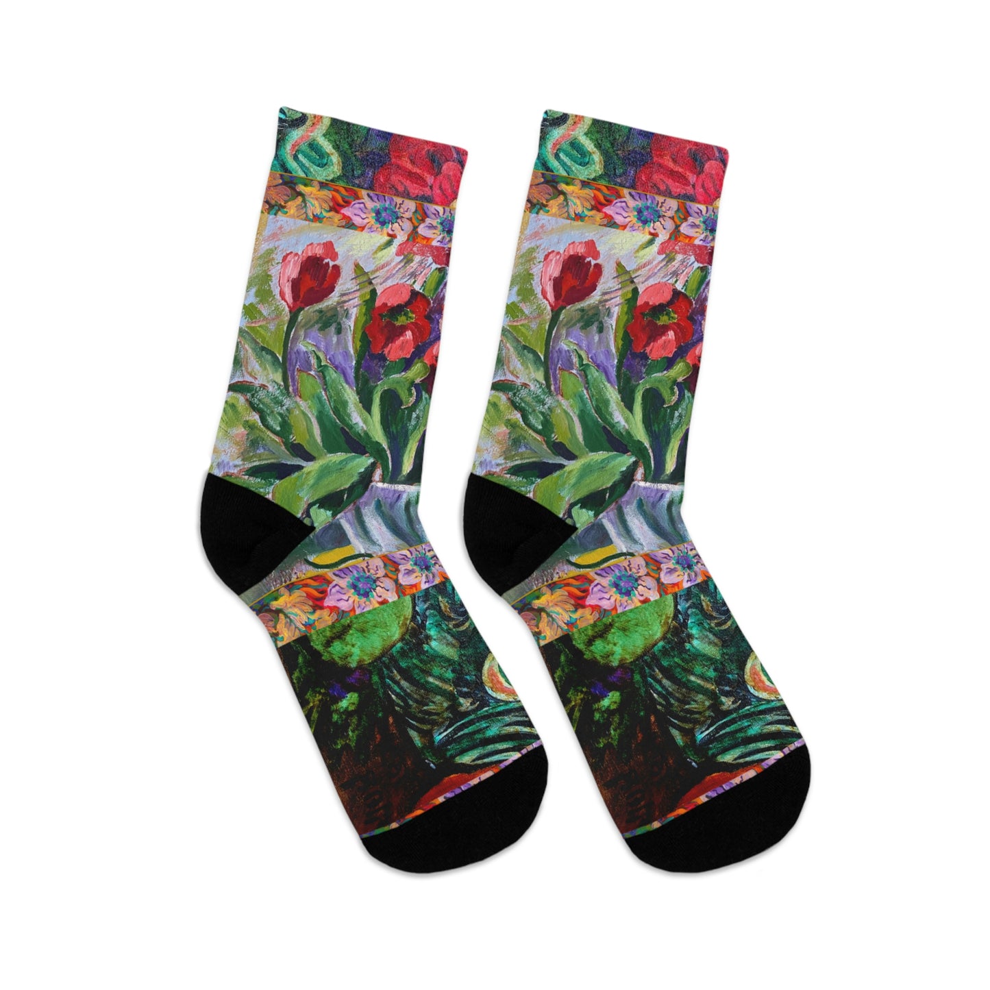 Crew Socks - Bright Poppies