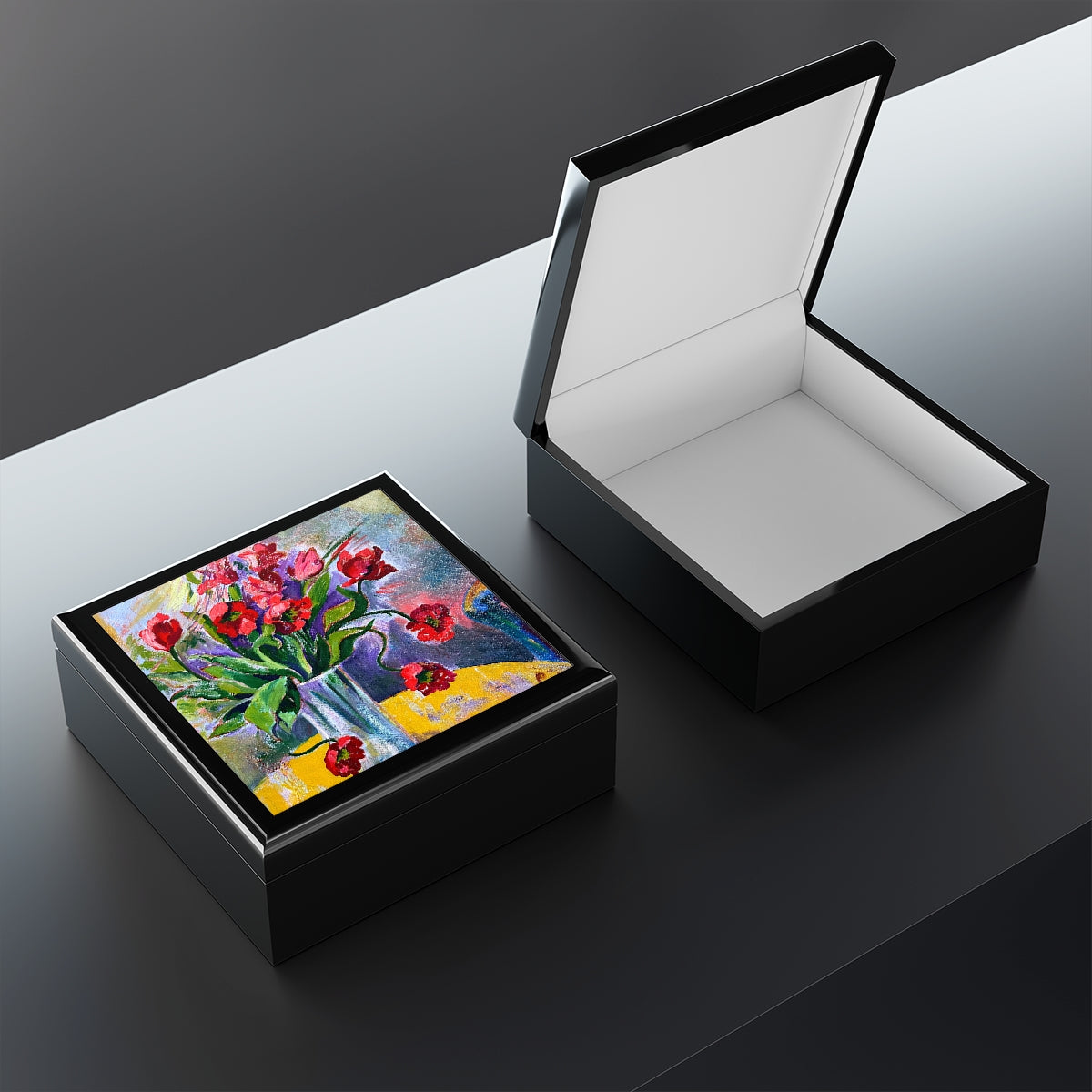 Jewelry and Keepsake Box "Red Poppies"