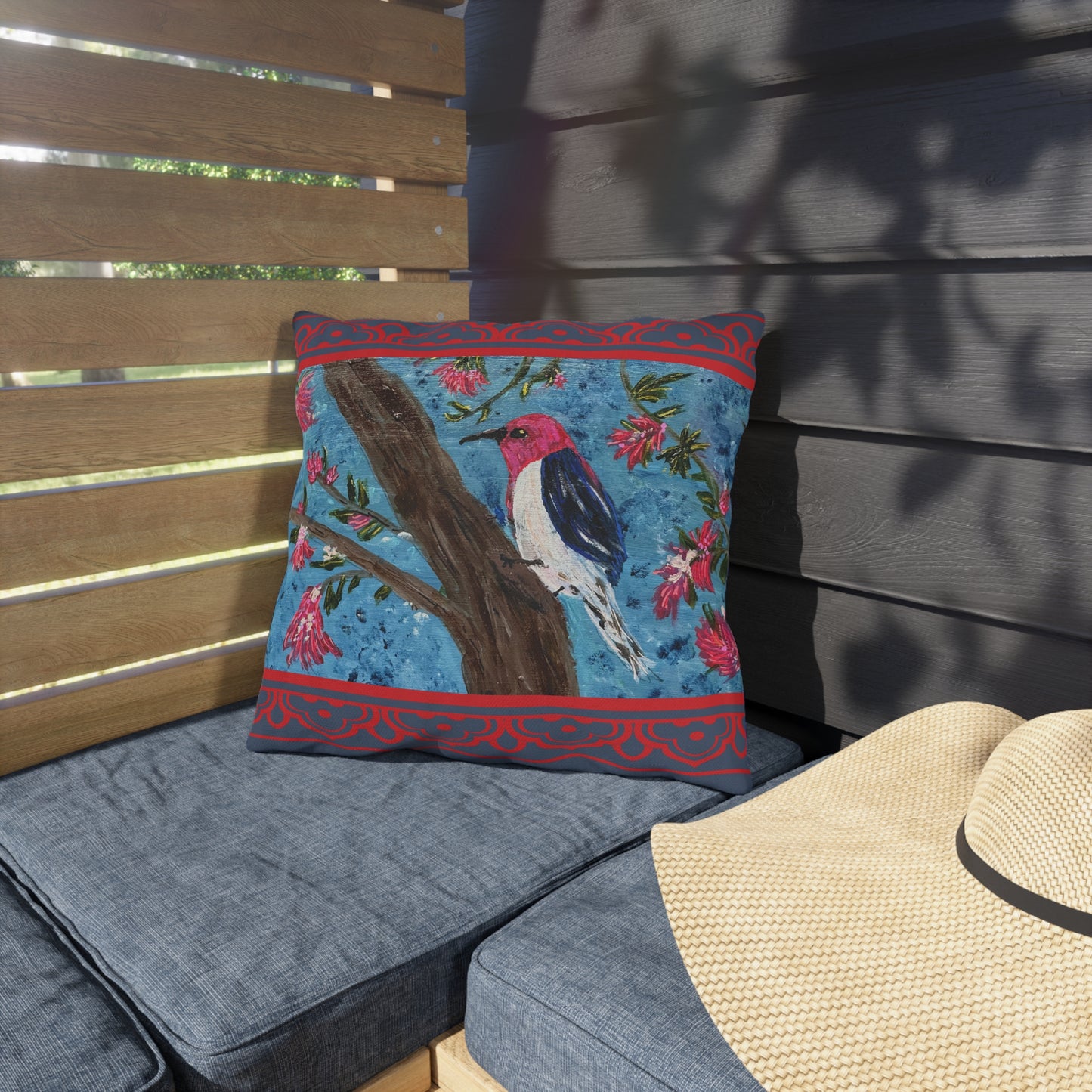 Outdoor Pillows - Red-Headed Woodpecker