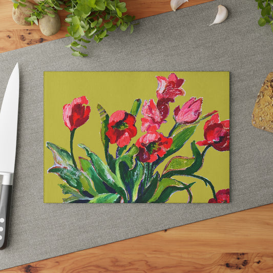 Tempered Glass Cutting Board - Poppy Party