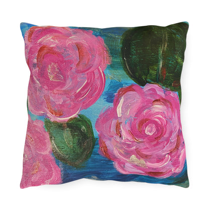 Outdoor Pillows - Pink Flowers and Birdie