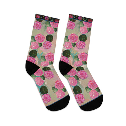 Eco-Friendly Socks - Pink Waterlillies