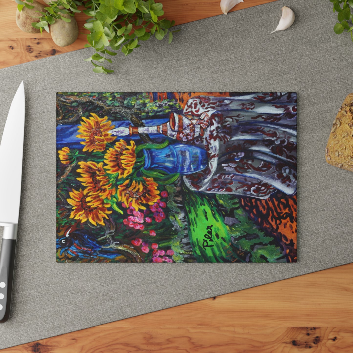 Tempered Glass Cutting Board - Pilar's Garden