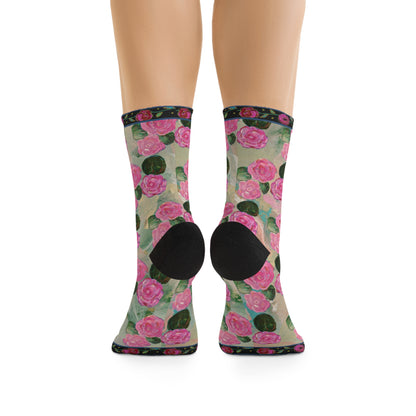 Eco-Friendly Socks - Pink Waterlillies