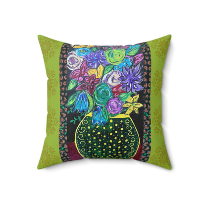 Decorative Pillow - Black vase and blooms