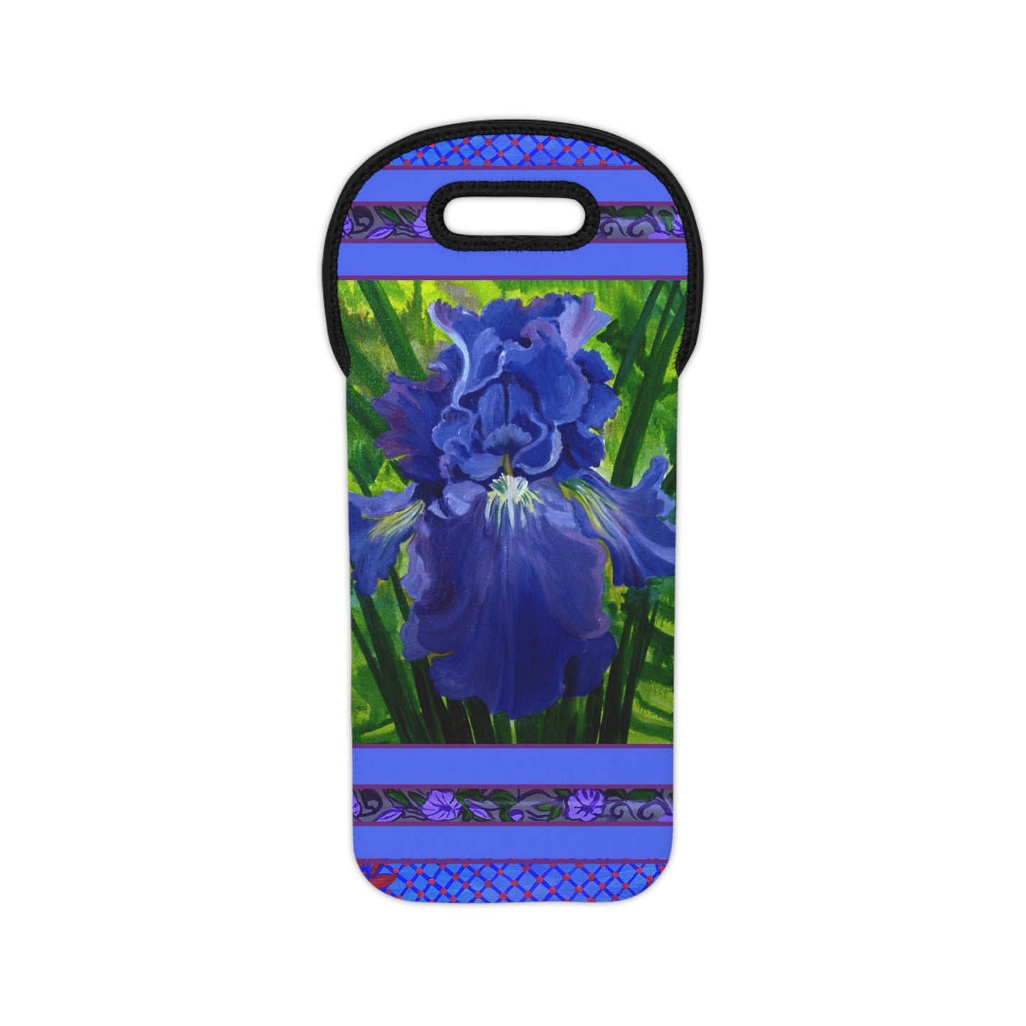 Wine Tote- Blue Iris