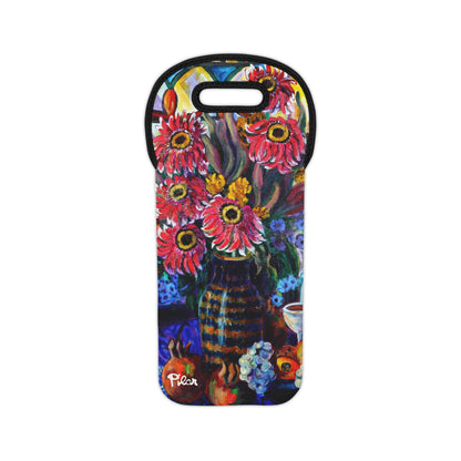 Wine Tote Bag - Kitchen Zinnias